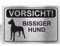 PRINTIMA® Hund Schild Warnung Achtung Vorsicht Bissiger Aluminium 32 x 21 cm Mein Haus Mein Garten Meine Familie betreten auf eigene gefahr!