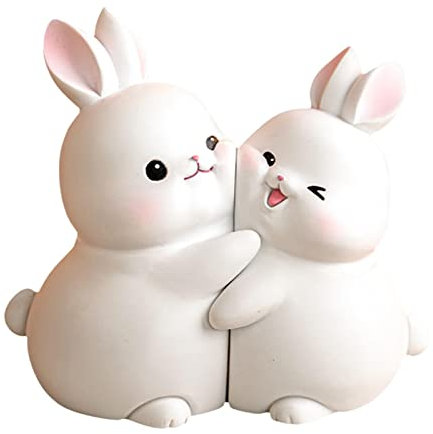 Serre-livres lapin 2 pièces, serre-livres lapin pour étagères, figurine animal en résine serre-livres supports étagères organisateur, serre-livres