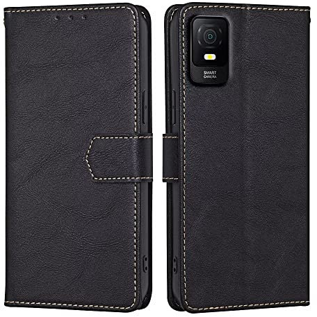 RankOne Cover per TCL 403 (6 Inches), Custodia Flip Pelle Portafoglio, Magnetica Libro Bumper Cover Case - Nero