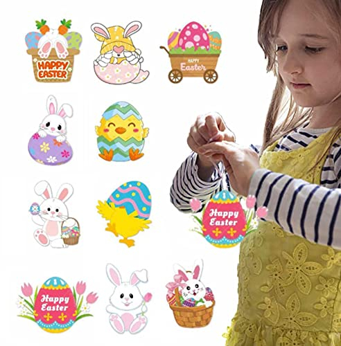 Shuimitao Osterhase zum Aufhängen - 2D Osterhase zum Aufhängen bunt,10 Stück Ostereier zum Aufhängen, Osterhase Osterornamente zum Aufhängen Osterdekoration oder Hochzeit zu Hause