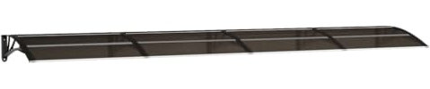 vidaXL Marquesina de puerta policarbonato negro 400x80 cm, marquesina de puerta, pérgola de puerta de entrada, toldo de puerta, marquesinas de puerta