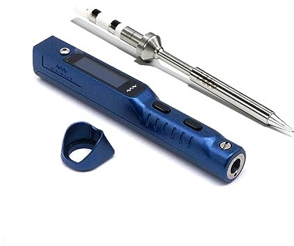 TOOLSAVING Saldatore TS101 Originale Smart Programmabile PD 90W DC 65W Portatile Pocket-Size Aggiornato da TS100 Saldatore Stazione Penna Riscaldamento Veloce Strumento di Saldatura Blu (TS101B-B2)
