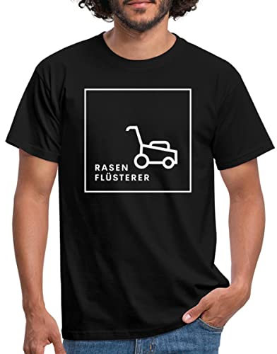 Spreadshirt Rasen Flüsterer Gartenarbeit Lustiger Gärtner Spruch Männer T-Shirt, 3XL, Schwarz
