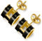Schwarz Ohrringe mit Goldstecker - Damen Ohrschmuck in Gold, Geschenke für Frauen