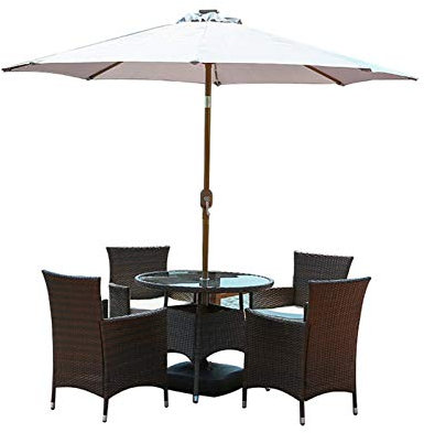 NOALED Sombrilla Parasol Sombrilla para jardín Sombrilla para jardín Sombrilla basculante de 2,7 m con luz LED Solar Manivela