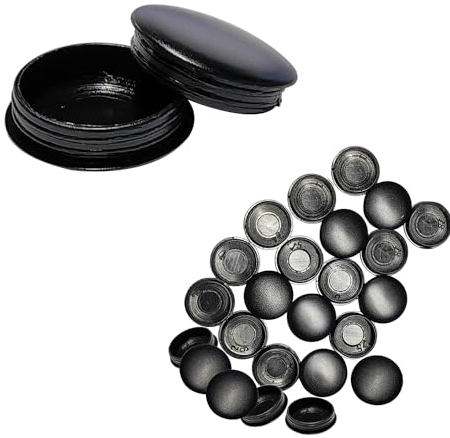 Ctyjia 25 Stück Kunststoff-Lochstopfen Schwarz, Bohrlöcher Abdeckstopfen 18mm, Blindstopfen für Möbel, Schrank