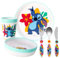 Zawadi Global Stitch Service de table 6 pièces pour enfants – assiette, bol, tasse, couteau, fourchette, cuillère – Vaisselle pour enfants, 0000620