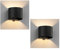 ledscom.de 2 Stück Wandleuchte RUNEL für außen, IP65, Up-/Downlight, Bewegungsmelder, schwarz matt, rund, 1x G9 max. 10W