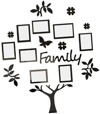jojofuny Elegant Sticker Photo Frame Tree Decorative Wall Decal for Home Office Bar Easy Peel Stick
