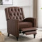 Matomn Relaxsessel mit liegefunktion Fernsehsessel Wohnzimmer Liegesessel Push Back Sessel ergonomisches Liegesofa verstellbare Sessel mit Nietendesign Ruhesessel zum Nickerchen Lesen Braun