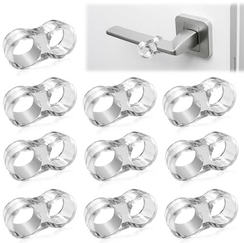10 Door Handles Door Stop, Transparent Door Handle Buffers, Door Handle Protection, 8 Inch Shape, Door Stopper for Protection of Walls and Furniture