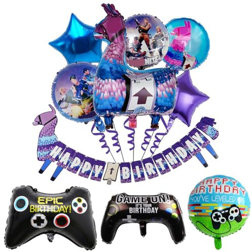10pcs Video Game Party Supplies for Birthday Party,Giant Video Game Foil Balloons,Happy Birthday Balloons for Kids Boys Game Gaming Theme Birthday Party Decorations