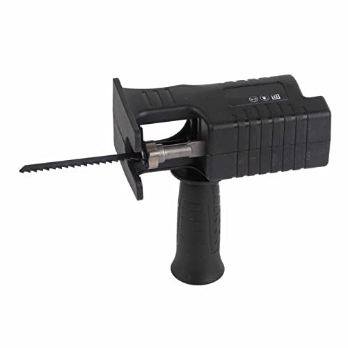 Elektrischer Bohrsägen-Adapter, Kettensäge, Abnehmbarer Griff, Sichere Verbindung, Umwandlungskopf mit 3 Sägen Zum Holzschneiden, PVC-Schneiden (Black)