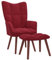 qohoio Relaxsessel mit Hocker Weinrot Samt Wohnzimmersessel Meditation Chair Kinosessel