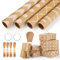 Geschenkpapier für 4 Rolle Geburtstag Kinder Hochzeit Weihnachten Halloween,Jede Rolle misst 43 x 300cm,Etikett, Juteschnur,Verpackungspapier wird zum Verpacken von Geschenken Verwendet