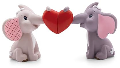 NICI Figuren 2er-Set Love Elefant Polyresin in Geschenkbox grau - Magnet - Notizhalter, der süßeste Dekoartikel, Tolle Geschenkidee