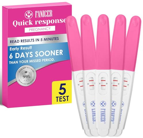 5 Pièces Rose Rouge Test de Grossesse Détection Rapide, Emballés Individuellement Test de Grossesse Précoce, HCG Test, Test de Grossesse Urinaires, Détection Précoce Précis Fiable Pregnancy Test