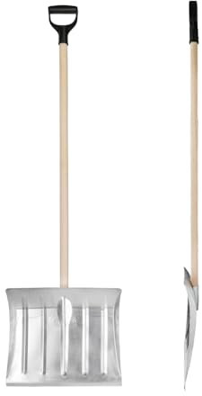 Schneeschaufel Alu mit Holzstiel Profi Schneeschieber Winter Schaufel (Breite 40cm mit Holzstiel)