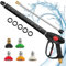 DKIEI 4000 PSI Pressure Washer, High Pressure Jet Washers Lance with 5 Nozzles from 0°to 65°、 Extension Wand、 M22 14MM、 1/4 Quick Connector, Car Cleaning Kit for Car, Floors, Windows Cleaning