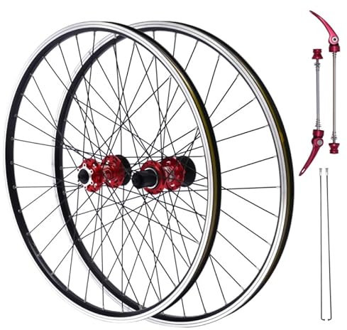 Mountainbike Laufradsatz 29 Zoll, MTB Hinterrad Vorderrad Fahrrad Laufrad, Disc, Doppelte Sechs Loch, Speichen Aluminium Felgen Schnellspanner für Mountainbike 8-12s Kassette (Rot)
