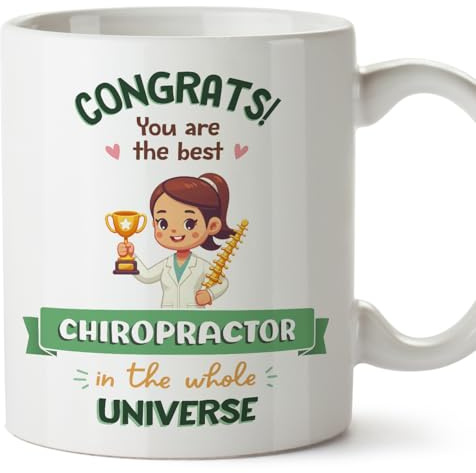 MUGFFINS Chiropractor Woman Mug - in English - Best in Universe Trophy - Funny Gift for Colleagues - Ceramic 11oz Mug