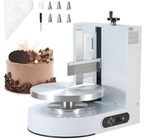 VEVOR Macchina per Decorazione Torte da Banco, Macchina per Spalmare la Crema per Torte, Macchina per Decorazione Torte da Cucina Commerciale Piatto Girevole per Torte di Dimensioni 4-12 Pollici