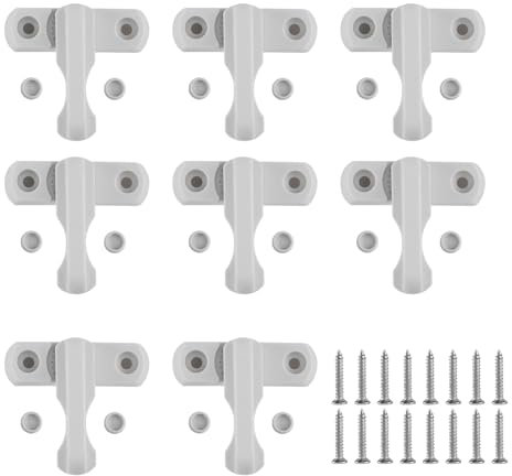 8 unidades de cierres de ventana antirrobo, cerradura de ventana, cerraduras de seguridad para ventanas, pestillos de puerta, jammer para UPVC, puertas y ventanas (blanco)