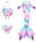EYNMVR Tail Mädchen zum Monoflosse mit Bikini Sommer Cosplay 2025 Lila 12-13 Jahre