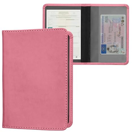 kwmobile Custodia in Pelle PU per Libretto Circolazione Auto - Cover Portalibretto con Scomparti per Tessere Patente - Foderina Porta Documenti Rosa