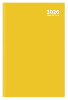 Sixstore 2026 A4 Wochenplaner Farbe Mode A4 2026 WTV Jahresplaner Schreibtisch Tagebuch Lesebändchen Marker (Gelb)