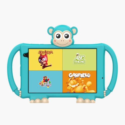 Logikids Buddy Kidjo - Tableta Infantil de 8 Pulgadas (3 a 8 años) - Android 15 - WiFi 6-4 GB RAM - 64 GB + 256 GB - Educativo y juguetón con Carcasa de Silicona - Control Parental - Kidjo 6 Meses