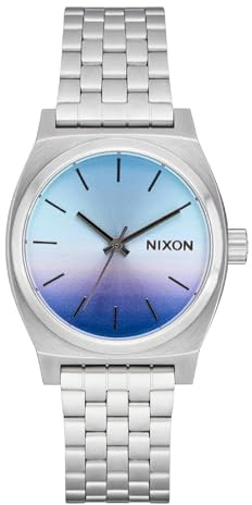 Nixon Damen Armbanduhr TIME Teller mit silberfarbigem Edelstahlarmband, 10 Bar, Gehäusedurchmesser: 31 mm, A1130-5357-00