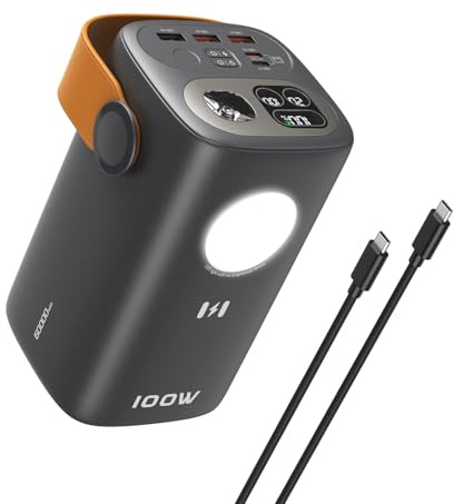 Selore&S-Global Power Bank, 60000mAh 100W Powerbank Große Externer Handyakkus USB C, Laptop Powerstation mit 5 Ausgängen für iPhone 17 16 15 14 13 Samsung MacBook Surface Go Switch Steam Deck iPad Pro
