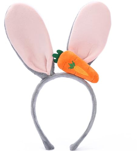 Doyomtoy Kaninchen-Karotten-Plüsch-Stirnband, Osterhasen-Ohren-Stirnband, Osterhasen-Ohren für Kinder und Erwachsene, geeignet für Ostern, Cosplay, Karneval, Party-Kostüm-Accessoires