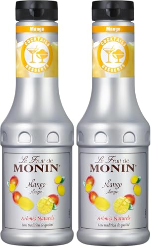 MONIN - Le Fruit Mangue - Coulis de fruit pour Desserts, Cocktails - Thés glacés et smoothies - 50cl (Lot de 2)