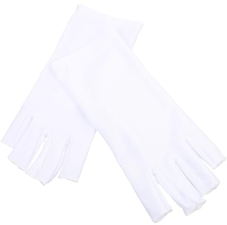PAMINGONO UV Schutzhandschuhe für Maniküre aus Polyester Halbfinger Nagel Kosmetikhandschuhe Verschleißfest und Bequem zum Schutz vor Sonneneinstrahlung