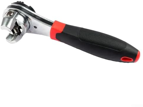Shophubio Clé à cliquet – Clé à douille réglable pour réparation et entretien, clé métrique 6 – 22 mm, outil de mécanicien à cliquet manuel ergonomique