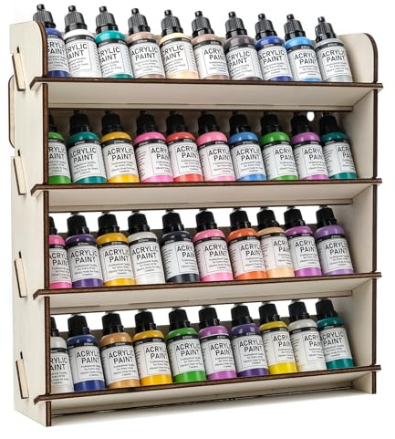 HOLDLEAF Wall Paint Rack for Tabletop Colours & Model Making Storage Shelf, Universal Colour Organiser Compatible with Citadel, Vallejo, Tamiya, Army Painter and Revell