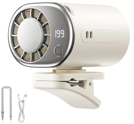 Genérico Ventilador de pinza | Orientación 360° Ajustable - Recargable, Fijación por pinza - Para desplazamientos de viaje Picnic Festival Jardinería