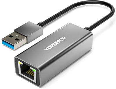 YOFEEPOP USB to Ethernet Adapter USB-A RJ45 Gigabit LAN 1000Mbps | USB-A Ethernet Adapter Supports Windows, MacBook, Laptop and Switch. Plug and Play with reliable Gigabit Connection