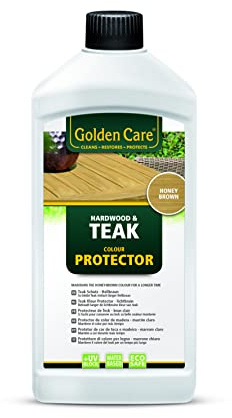 Golden Care Teak Protector – Hellbraun (1000 ml, Hellbraun, natürlicheres Aussehen der Möbel, Öl-frei) 60001