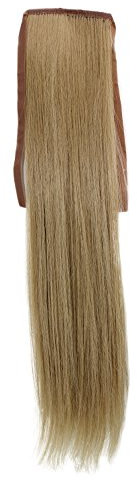 WIG ME UP - YZF-TS18-24 Haarteil, Zopf schmal Seitenzopf Cosplay Hell-Asch-Blond glatt 18inch/ 45cm Band Haar-Klammer Haarverlängerung