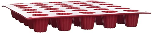 Crealys 513107 Moule à Cannelés Silicone, Rouge