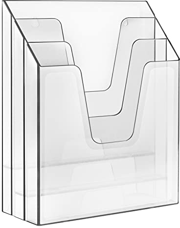 Acrimet Organisateur Vertical à Trois Compartiments pour Dossiers, Trieur de Fichiers (Plastique) (Couleur Transparent)