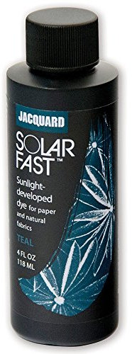 Jacquard Solarfast Dye, Light Sensitive Ink for Fabric Printing, Sun Activated Colour on Paper, Textile Art Supplies, UV Reactive Craft Liquid, Teal, 236ml (8 fl oz)