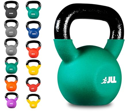 JLL Kettlebell, Neoprene Coated Cast Iron Kettlebells for Home Gym Resistance Training - 16kg