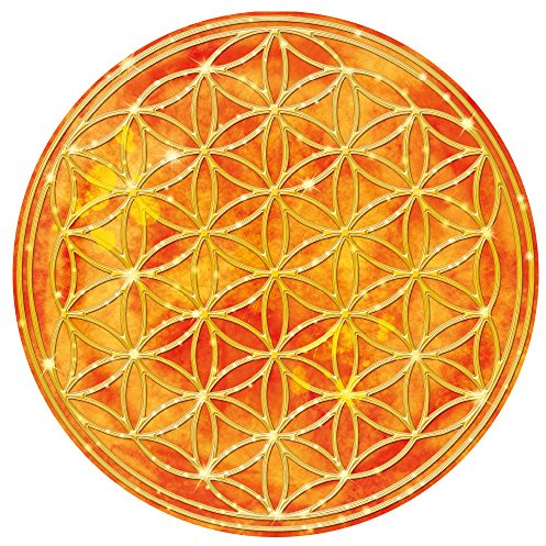 Kiwistar - Wandtattoo Wohnzimmer Blume des Lebens - Baum 30 x 30 cm, Feuer_bunt - selbstklebendes Wandtattoo Wanddeko für Wohnzimmer, Flur, Schlafzimmer kreative Wandgestaltung Moderne Wanddekoration