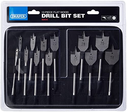 Draper 82634 Lot de 13 mèches à bois plates Argenté 230 V