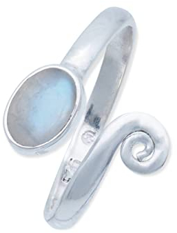 Ring 925 Silber Mondstein weißer Stein schimmer Edelstein echt Silber Damen Sterling Silber Geschenk (MRV-064-04)