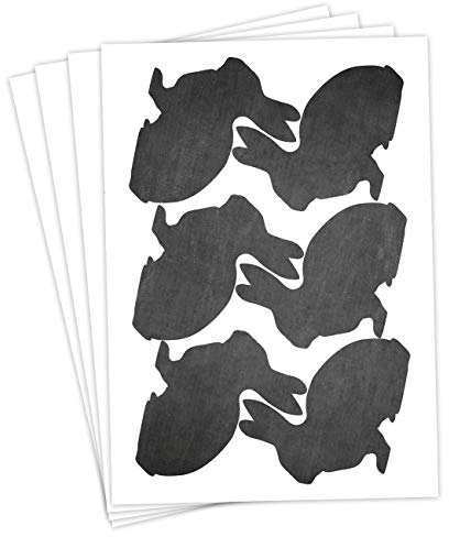 Papierdrachen 24 Oster Aufkleber zum Basteln und Dekorieren - Motiv schwarze silhouettierte Osterhasen - Sticker Nr 17 - Ostern 2023
